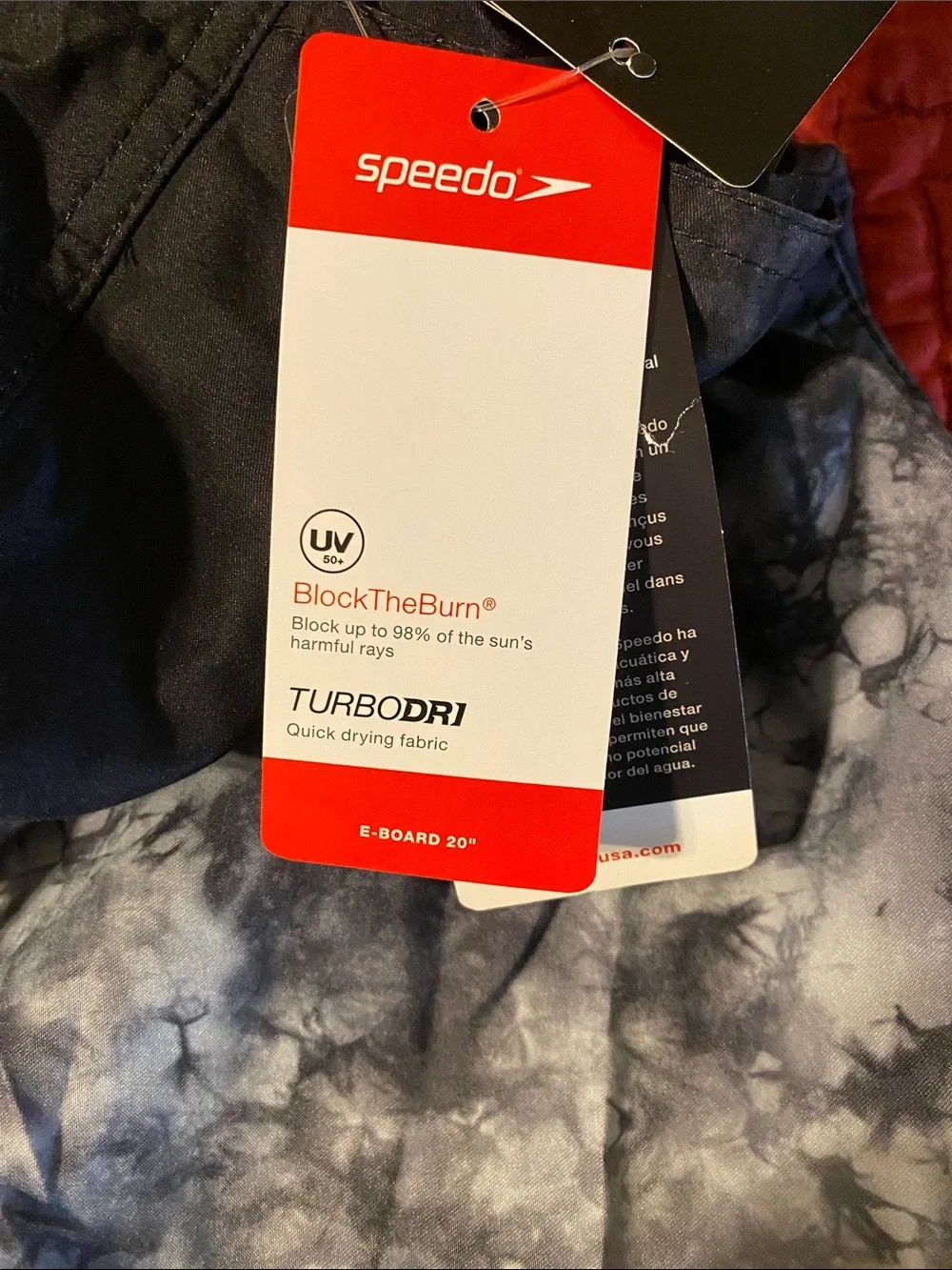 Speedo Black to White Tie-Dye Men's Swim Board Shorts